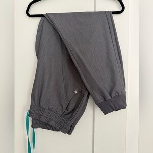 Figs Graphite High Waisted Zamora Jogger Scrub Pants with Teal Accent